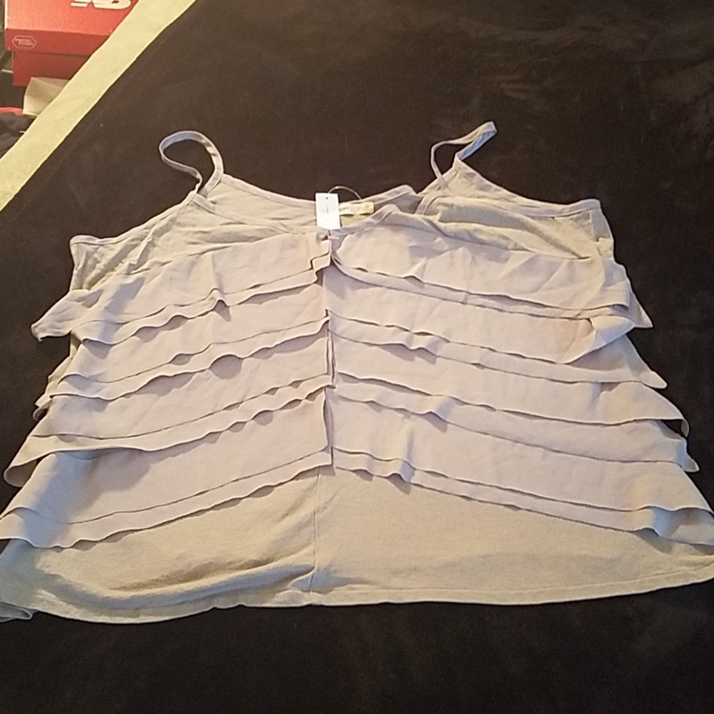Old Navy gray tiered crepe tank XXL NWOT